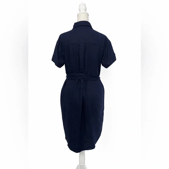 NWOT / J.crew factory Linen-blend belted mini shirt-dress - Picture 3 of 5